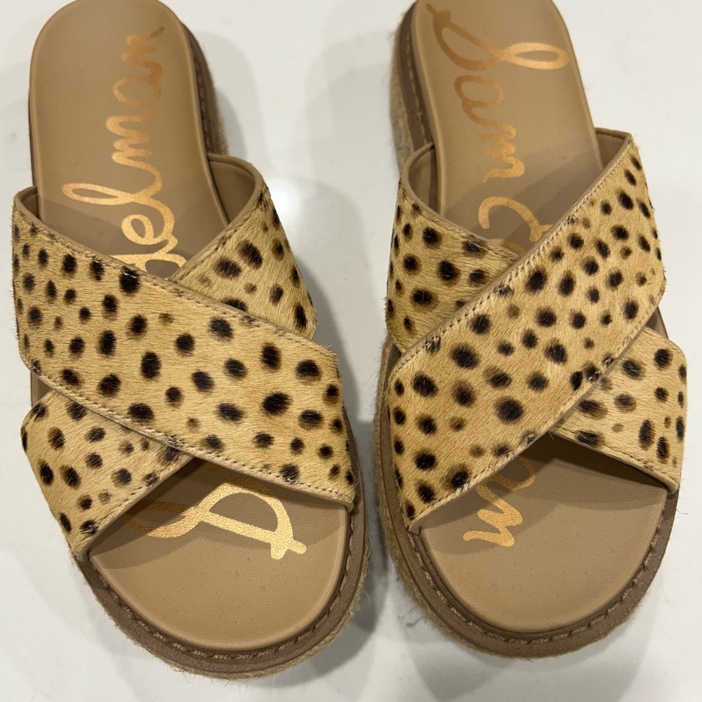 Sam Edelman Tan Leopard Women's Sandals